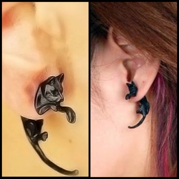 ariesmoon89 Jewelry - Panther Cat Earrings